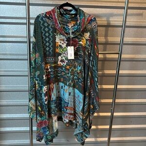 Beautiful floral poncho by Johnny Was. One size fits all. NWT